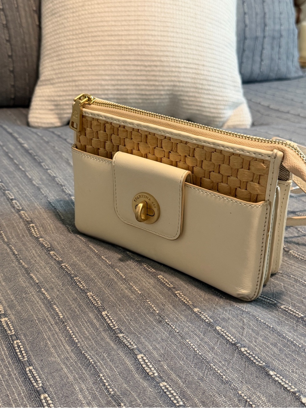 Spartina 449 handbag  straw and cream trim - Picture 3 of 11